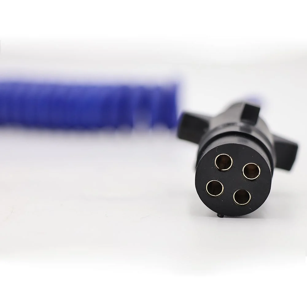 Blue Ox 7-Way To 4-Way Coiled Electrical Cable With Car 4-Way Socket - Image 3